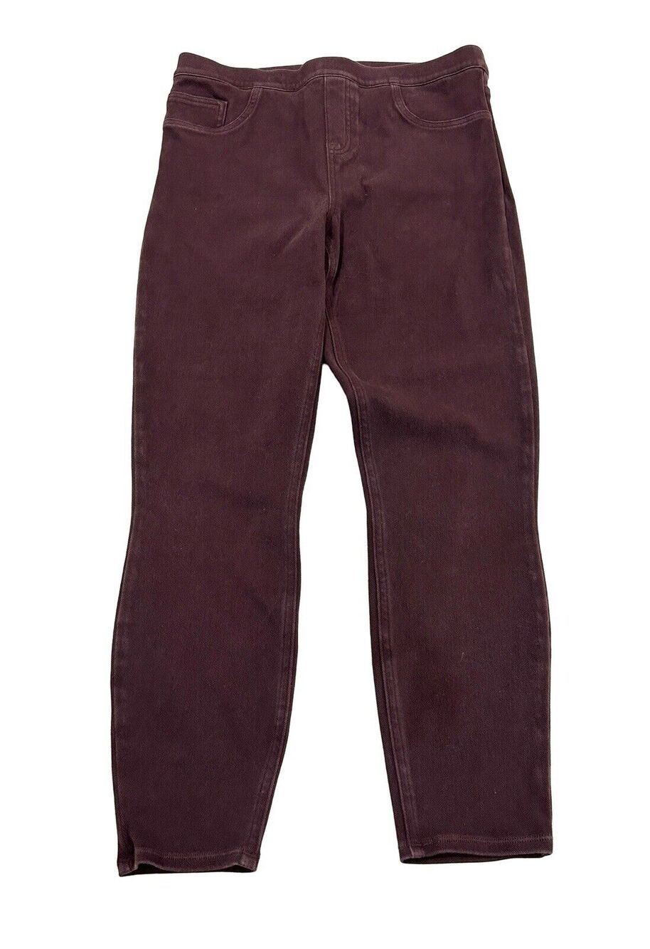 Spanx Jeanish Ankle Skinny Jeans Size XL Purple Plum Soft Knit Inseam 27”